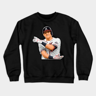 Austin Riley #27 Celebrates In Action Crewneck Sweatshirt